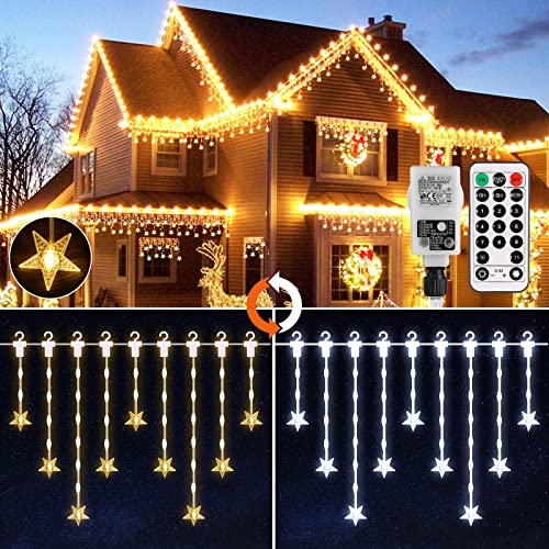 Weihnachtsdeko außen GREEMPIRE 300 LED 10m Lichtervorhang Warmweiß...