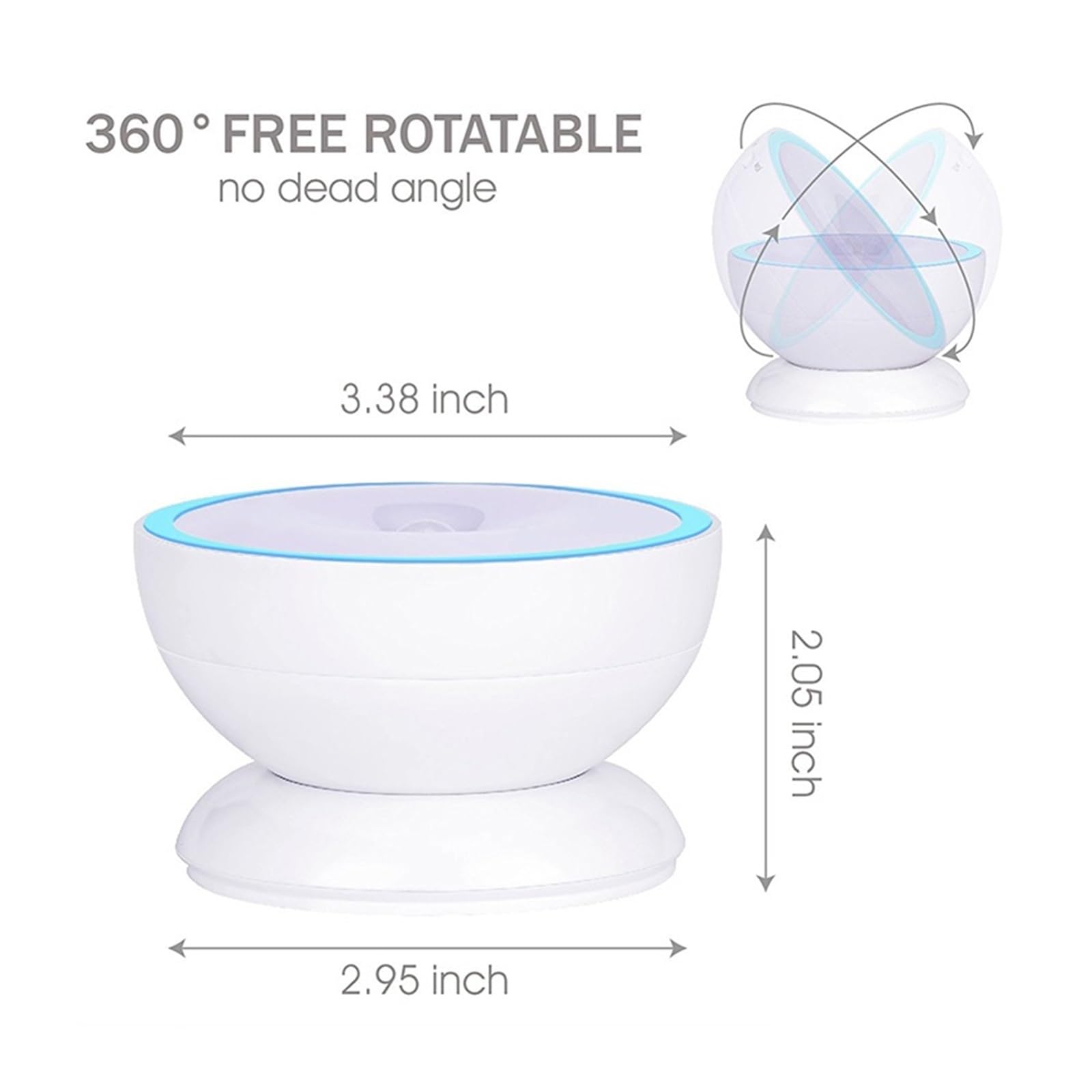 Unterschrank Leuchten LED Sensor Nachtlicht AAA USB Aufladbare PIR Wand Lampe 360 ​​Grad For Innen Kleiderschrank Schlafzimmer Küche Schrank Treppen Beleuchtung(USB Rechargeable,B)