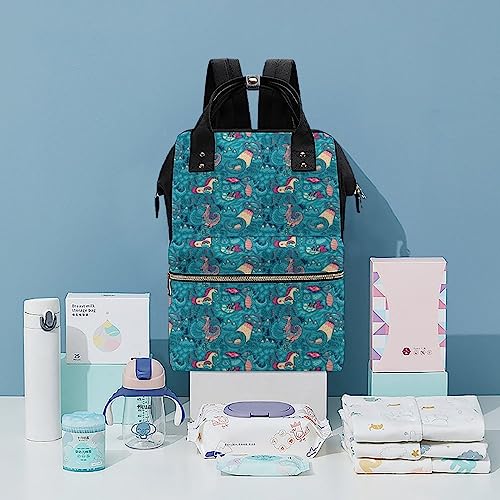 Fantastic-Creatures-Animal-Pattern-Diaper-Bag-Portable-Backpack-Mommy-Bag-Travel-Shoulder-Daypack-for-Outdoor-Working-Beach