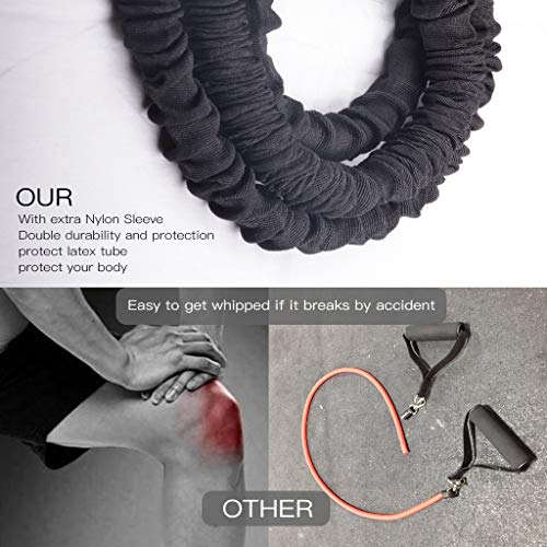 Resistance Bands Set(11 Pcs), Workout Bands With Handles, Metal Carabiner, Door Anchor, Ankle Straps, Exercise Bands For Training, Muscle Training, Shape Body, Home Workouts Stackable Up To 150 Lbs #TOP1