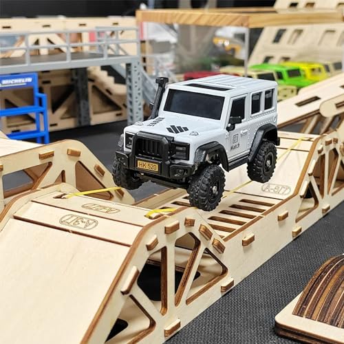 LDARC Mini RC Crawler 1:43 4WD All Terrain RC Rock Truck Ideal Für Raupenfahrzeug-Enthusiasten 2.4Ghz Maßstab Ferngesteuertes Auto Modell Kommt Mit DIY Weißer Karosserie(Grau)