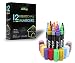 Airbay Liquid Chalk Markers - 12 Colored Washable Pens Plus Neon Gold And Silver, Chalkboard Window Paint 6mm Reversible Tip And Brand New Revolutionary Cap