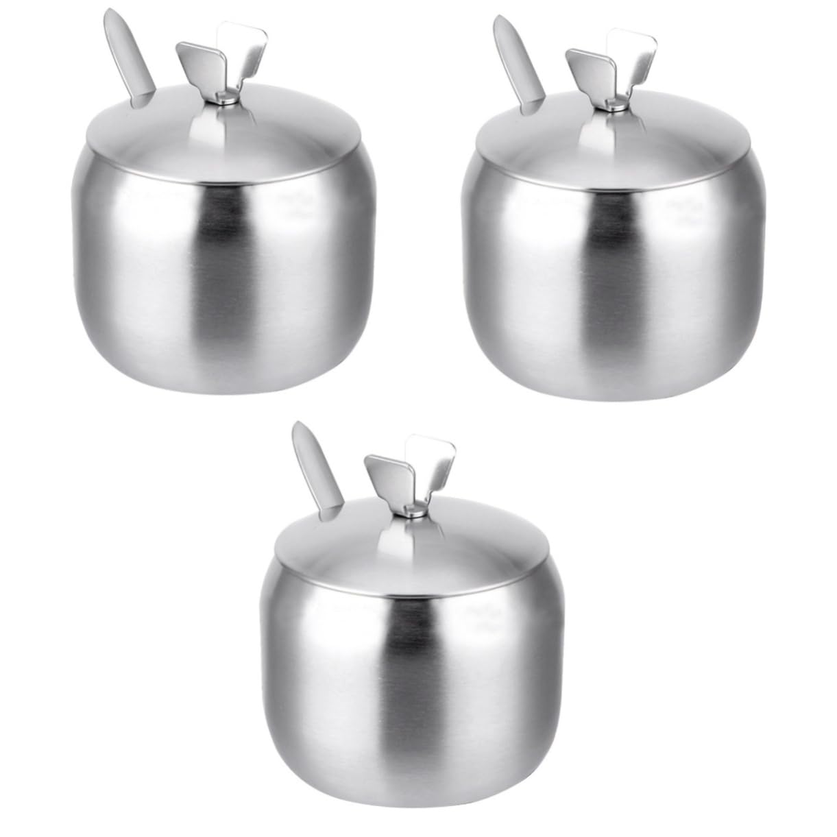 Amosfun 3 Pz Barattoli Di Conservazione Pentola Zuccheriere Contenitore Per La Conservazione Del Sale Vasetti Di Zucchero Contenitore Del Sale Zuccheriera Con Coperchio Silver