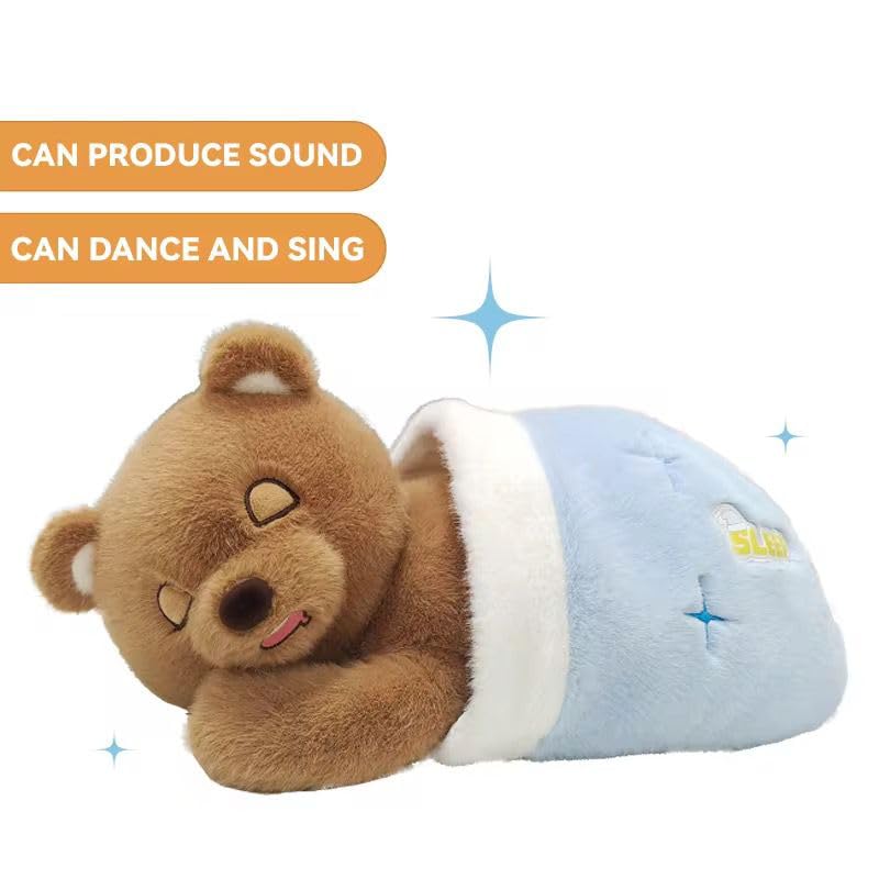 Image of Fun4you Breathing Sleeping Teddy Bear Plush Stuffed Animal Toy | Soft Cuddly Plush Toy for Kids & Adults Sleep Companion, Belly Teddy, Gift for All Ages
