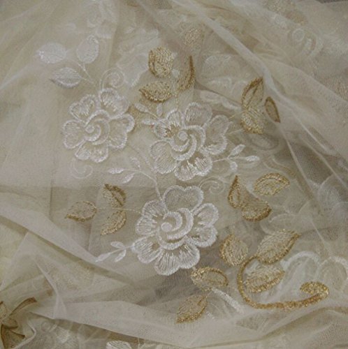 Pureaqu Floral Embroidered Semi Sheer Curtains Home Gauze Tulle Drapes Window Treatment For Living Room Girls Bedroom Rod Pocket Top Window Curtain Panels For Sliding Glass Door 1 Panel W39Xh84 #TOP5