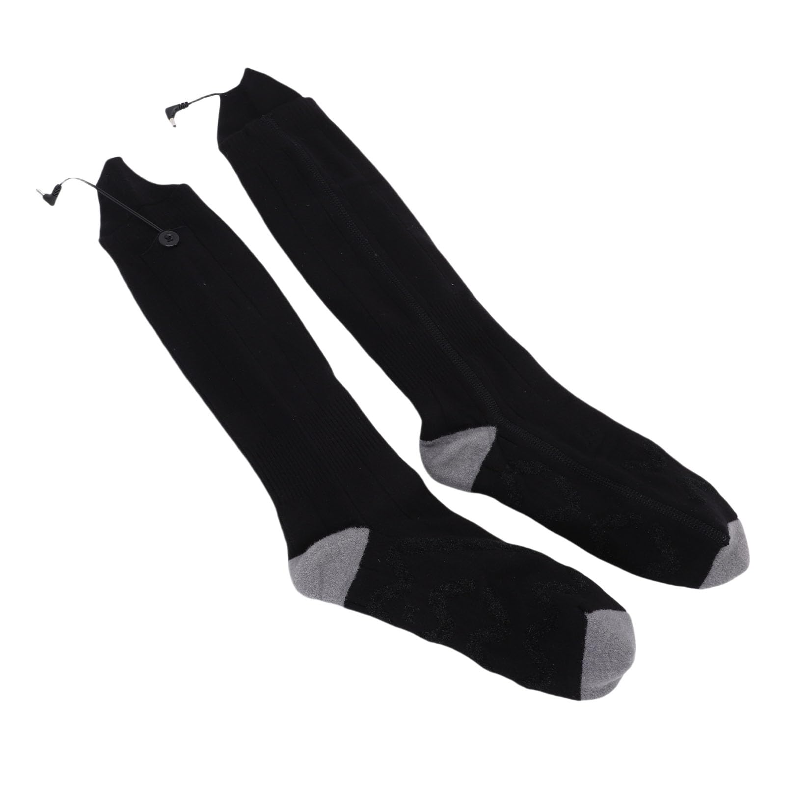 GOWENIC Calcetines Térmicos Eléctricos Control Inteligente De Temperatura Calefacción De Doble Cara Ajuste Cómodo para Hombres Mujeres Calcetines con Batería Térmicos Cálidos De Invierno 1 Par Negro