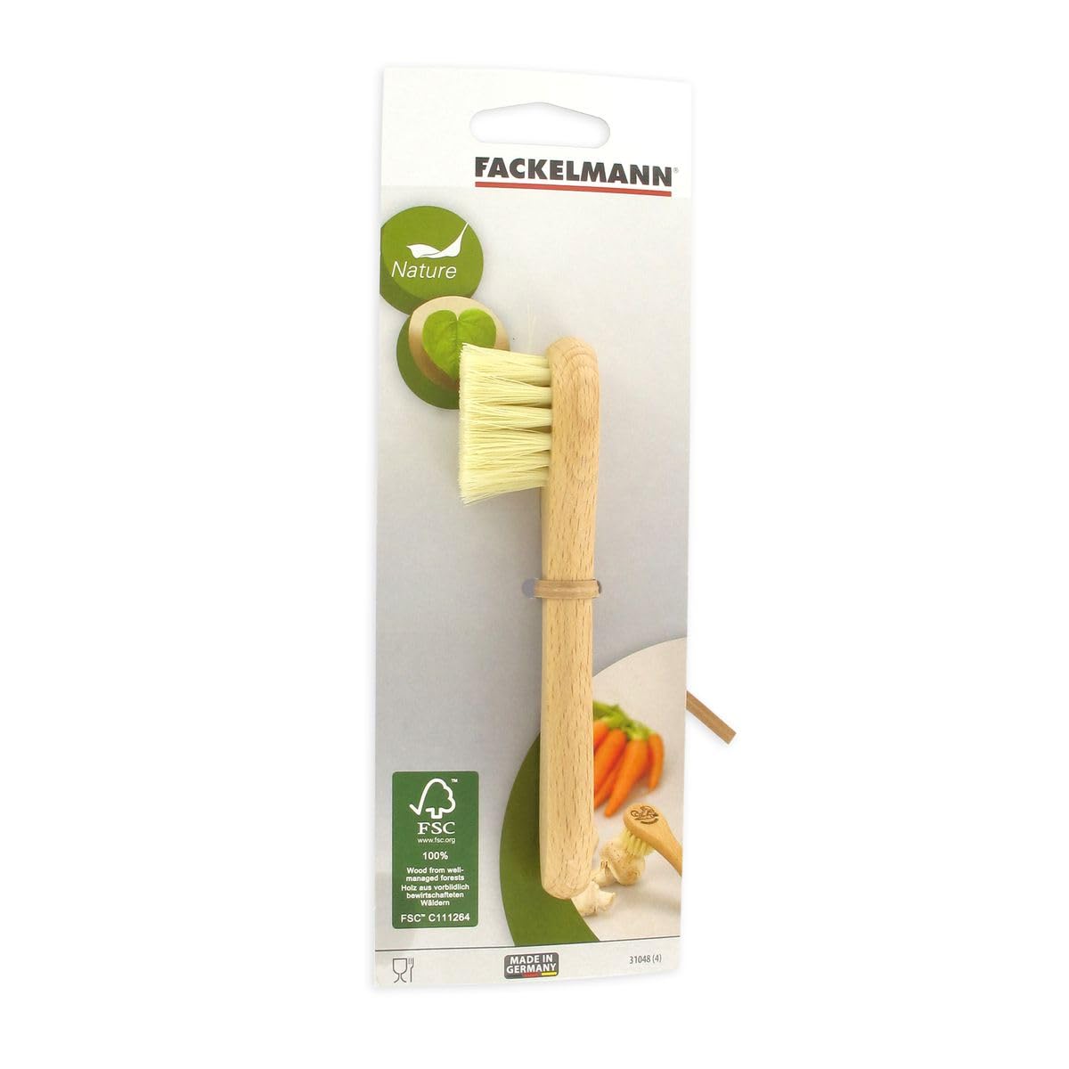 Fackelmann Cepillo para verduras 31048, natural, diámetro 30 x 135 mm