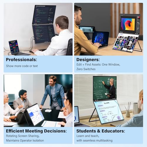 undefined InnoView 23.8" Dual Portable Monitor 100% sRGB 3840x2160P 4K 315°Adjustable Dual Stacked Foldable Monitor Built-in Speakers Screen Extender with HDMI/USB-C/DP for Laptop Windows Mac の商品画像 3