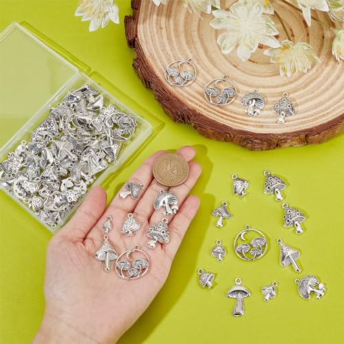 PH PandaHall 90Pcs 13 Styles Mushroom Charms - Image 3