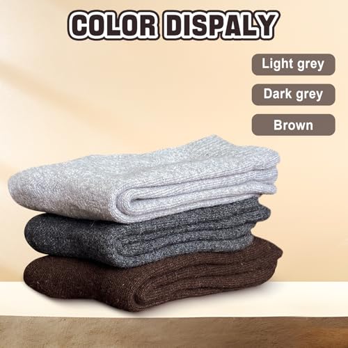 5/6 Pairs Wool Hiking Socks for Men Womens, Thermal Warm Socks for Men, Crew Winter Cozy Boot Socks2