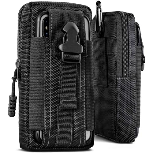 Coque Samsung Galaxy A9 2018 étui ceinture nylon tactique noir universel outdoor