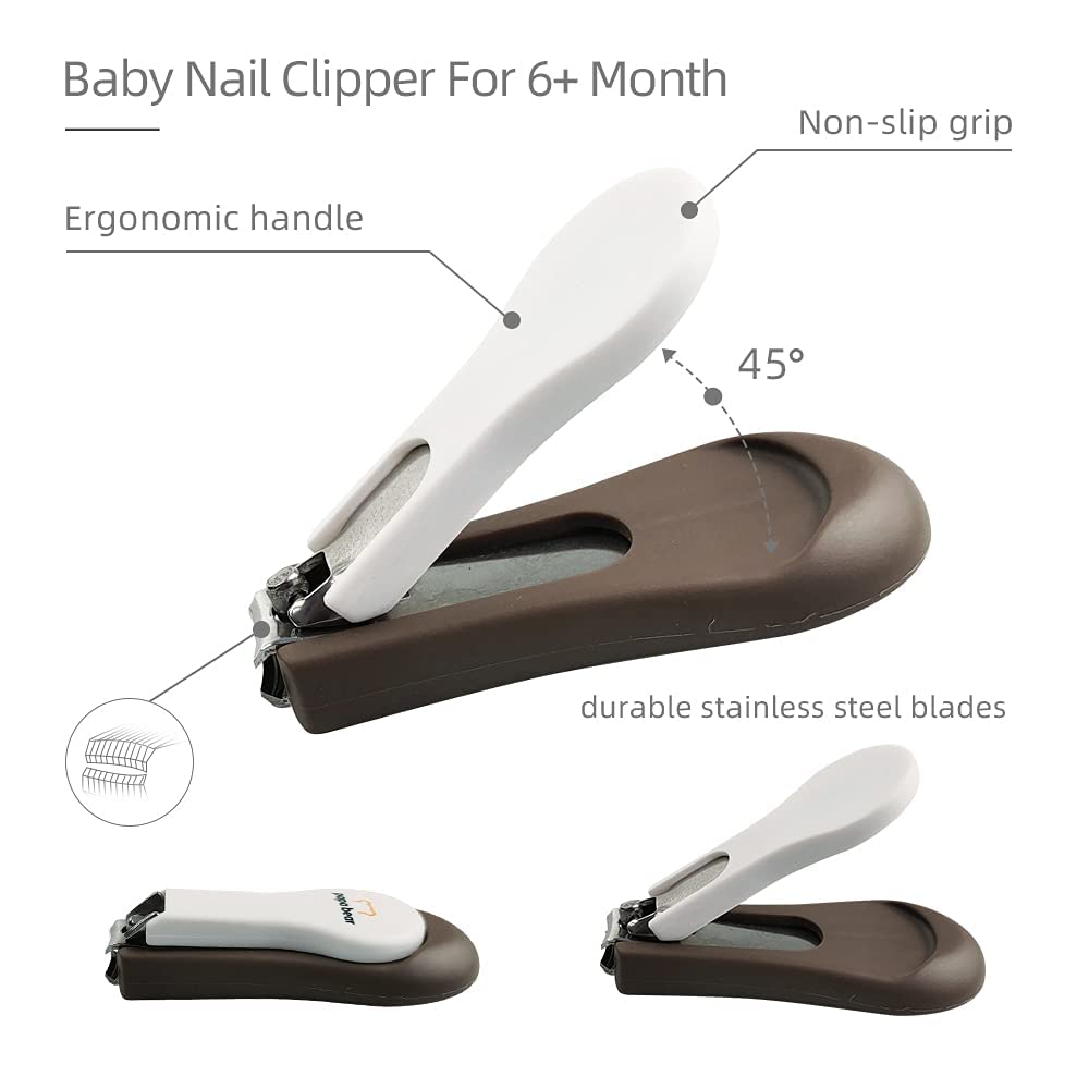 Set de coupe-ongles pour bébé avec étui mignon, set de limes à ongles pour la manucure et la pédicure des nouveau-nés, cadeau pour la nouvelle maman - 3