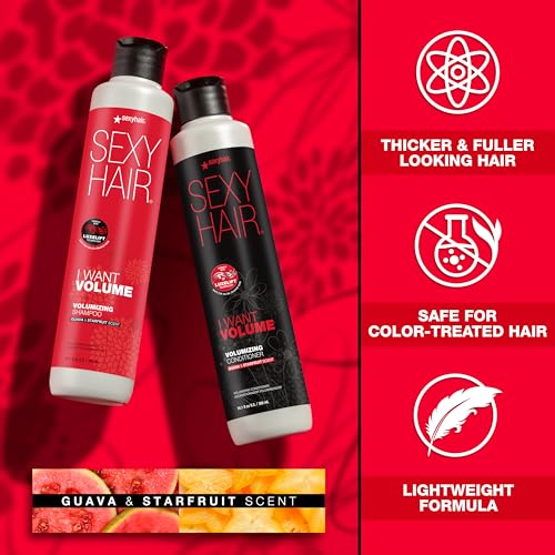 SEXYHAIR I WANT VOLUME Shampoo/Conditioner, 10.1oz | 10% More Volume | Lightweight Formula | All Hair Types - Image 4