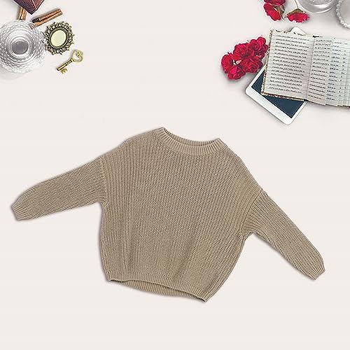 Baby Boys Girls Knit Sweater Long Sleeve Crewneck Loose Pullover Top Winter Thermal Warm Solid Sweatshirt2
