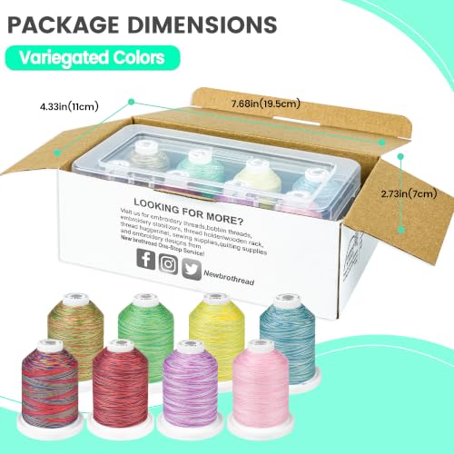 Image of New brothread 100% Mercerized Cotton Thread with Box -8 Variegated Colors 1