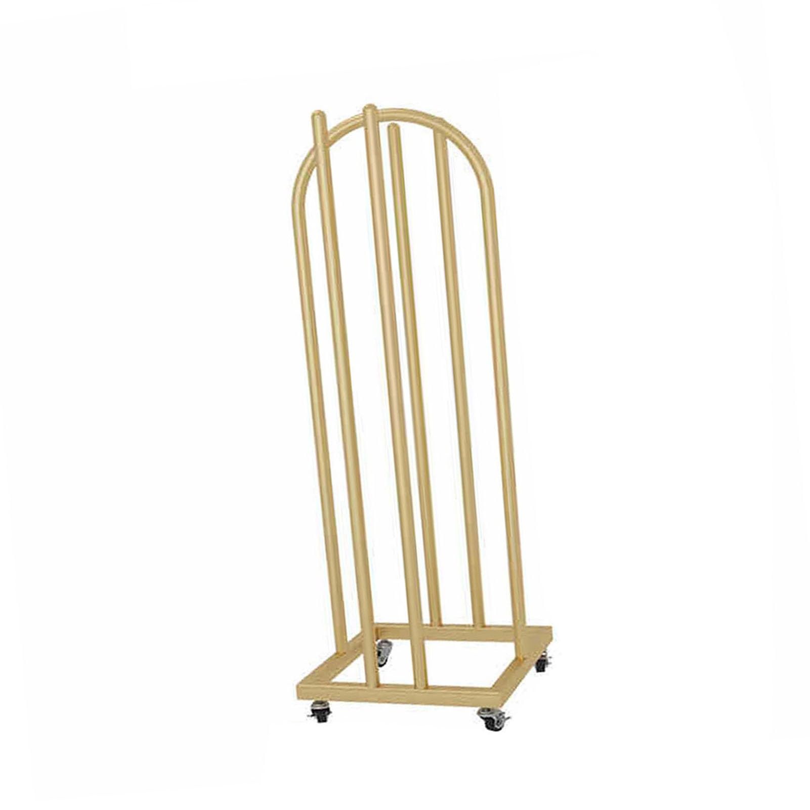 BHGFYXBS Movable Hanger Organizer Stacker, Portable Metal Clothes Hanger Stand For Dormitory Laundry Retail Store,Gold-130x30x35cm