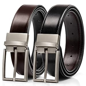 Alphyly Reversible Mens Leather Ratchet Designer Belt