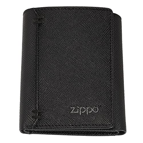 ZIPPO Saffiano - Cartera Triple Plegable con Formato Horizontal, Hecha de Piel de Vacuno ZIPPO Saffiano - Cartera Triple Plegable con Formato Horizontal, Hecha de Piel de Vacuno