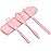 1 PCS Reusable Utensils Set with Case, Camping Utensils Plastic Spoons and Forks Sets for Lunch Box Accessories, Portable Cutlery Set for Kids Adults Travel Picnic Office Lunch Daily Use(Pink)