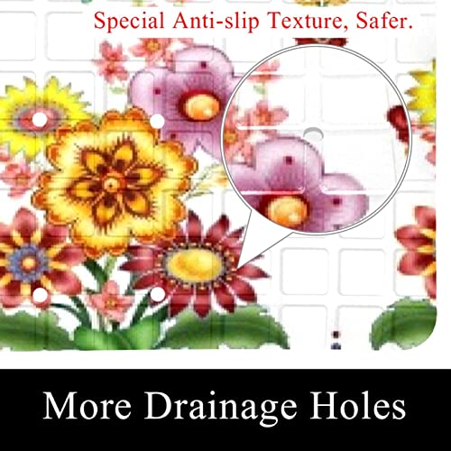 Alfombra de baño floral amarilla antideslizante de 15.7x27.9 pulgadas 3