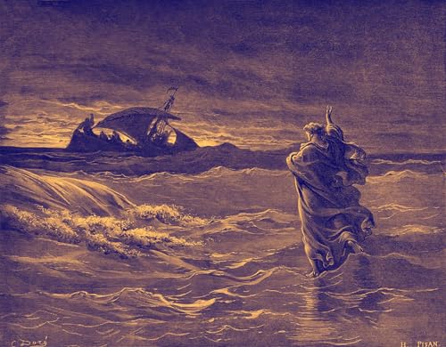 Toile Jésus marchant sur l'eau Gustave Doré - Impression affiche murale salon 60x90