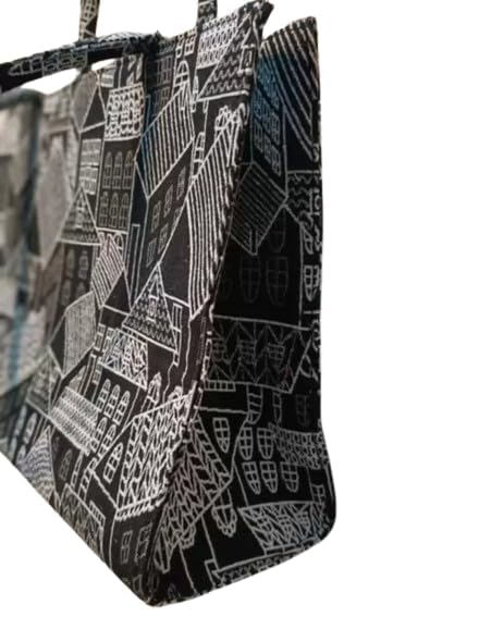 Image of Stylish Jute Tote Bag For Office and Laptop, Shopping Shoulder Bag, Shoppers Tote Handbags Lightweight Waterpoof Big Size, Grocery Bag, Eco Friendly Bags For Shopping For Women