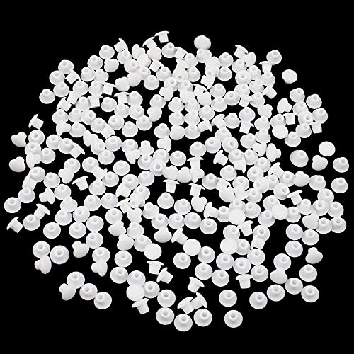 PLCatis Blindstopfen 200 Stück Abdeckstopfen 5mm Möbel Lochabdeckung Kunststoff Bohrlochabdeckkappen Weiße Transparente Möbel Abdeckkappen für Schrauben Möbel Cover