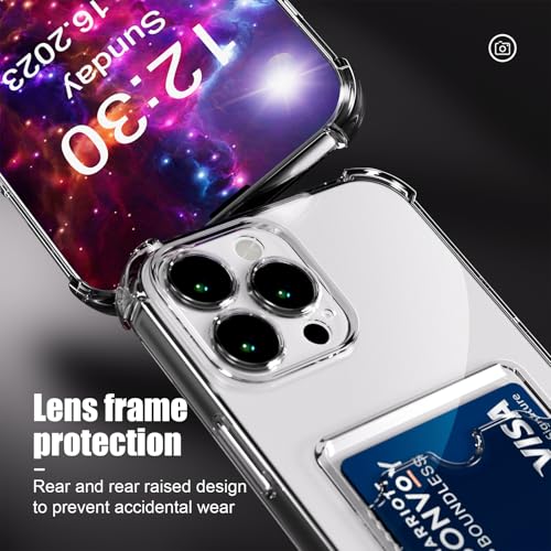 Image of AKABEILA Case for iPhone 14 Clear Cute Phone Case Soft TPU Wallet Case Slim Bag Cover Shockproof with Card Slot Holder