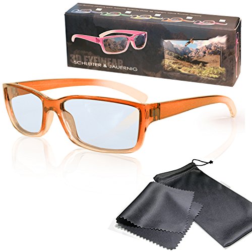 3D Movie Glasses for Children - orange/transparent - for RealD cinema use and passive 3D TVs such as LGCinema 3D and PhilipsEasy 3D- circularly polarized - with pouch