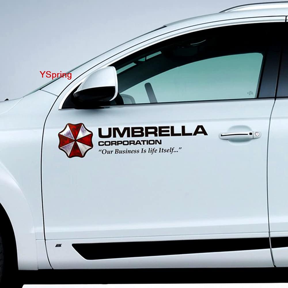 Umbrella Corporation Car Window Decals Auto Biohazard Vinyl Stickers for Car Motorcycle Truck Wall Laptop 1 Pair (Style I-black-19.7 in * 5.9 in)