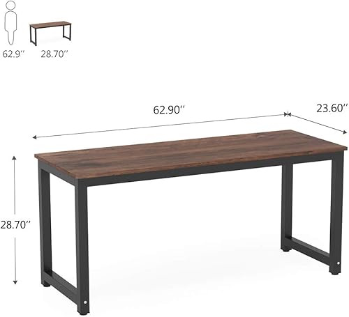Miniatura 3 de Tribesigns - Escritorio para computadora, escritorio de oficina grande de 63 pulgadas, mesa de estudio, estación de trabajo para oficina en casa,