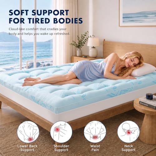 Amazon – Acnalboma Queen Extra-Thick Bamboo-Blend Mattress Topper - image 2