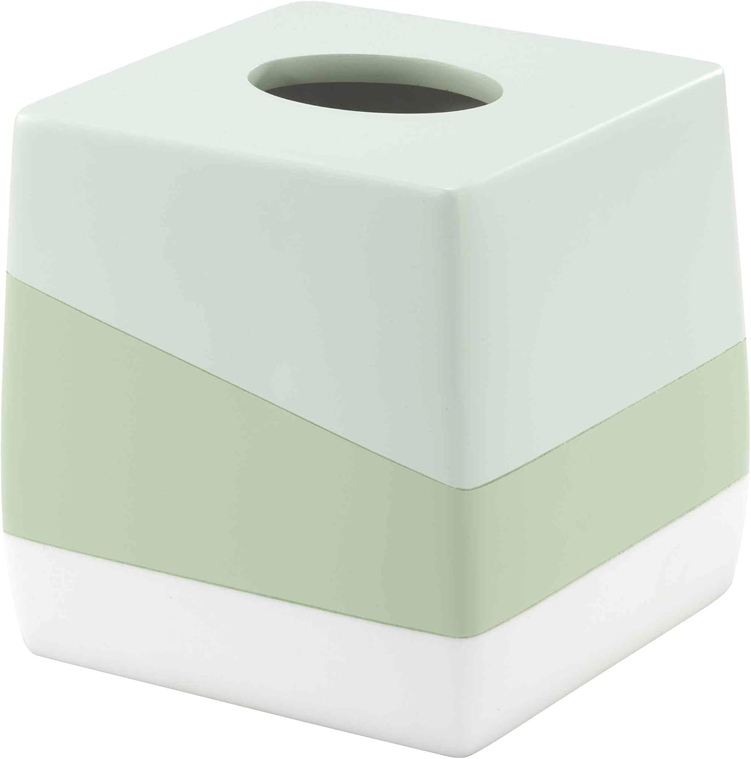 Nicole Miller - Tissue Box Cover, Durable Resin Countertop Accessories, Fits Standard Tissues, Modern Bathroom Decor (Tropiluxe Collection)