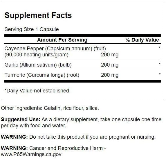Swanson Full Spectrum Turmeric Garlic & Cayenne 60 Capsules