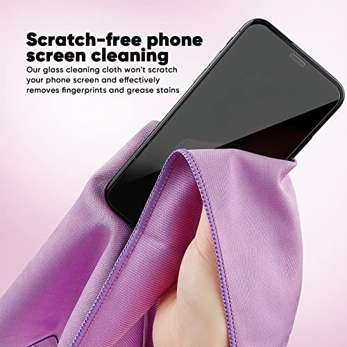 Homexcel Microfiber Glass Cleaning Cloths 6 Pk, Lint Free Streak Free, Reusable Microfiber Cleaning Cloth For Cleaning Windows, Glasses, Mirrors, Screens, Stainless Steel, And More Purple-14”×16” #TOP4