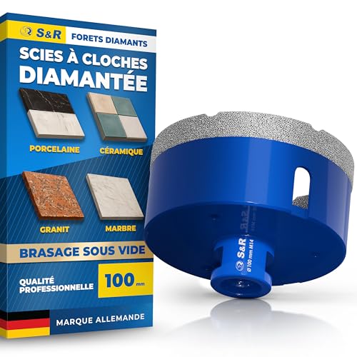 S&R Scie Cloche Carrelage Diamant 100mm M14 – Trépan Diamant Carrelage Meuleuse d’Angle...