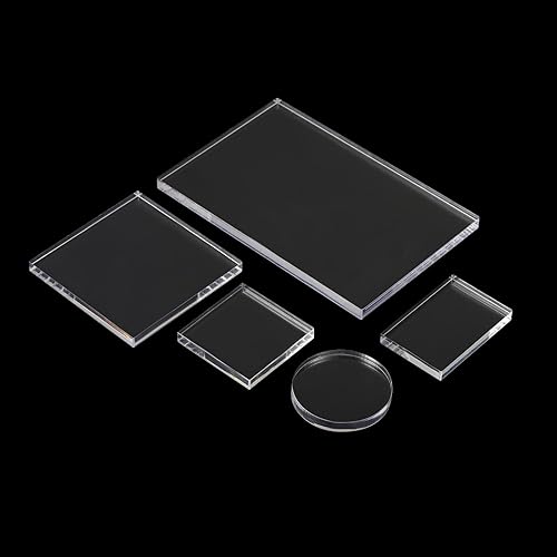 Miniatura 4 de PATIKIL Bloque de sello acrílico, paquete de 5 bloques de estampado transparentes, bloques de montaje decorativos para álbumes de recortes,