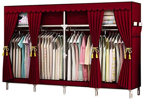 Armoire portable assemblé MU avec penderie et étagères pour chambre