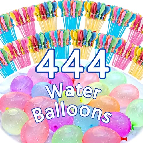 waziwe 407 bombas de água coloridas, enchimento rápido em 5 segundos, bombas de água com fecho automático sem nós manuais, balões de água que proporcionam refrigeração durante todo o verão