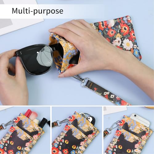 Image of Double Eyeglass Case Soft Dual Glasses Case for Women Men Travel Squeeze Top Sunglasses Cases Eyeglasses Pouch