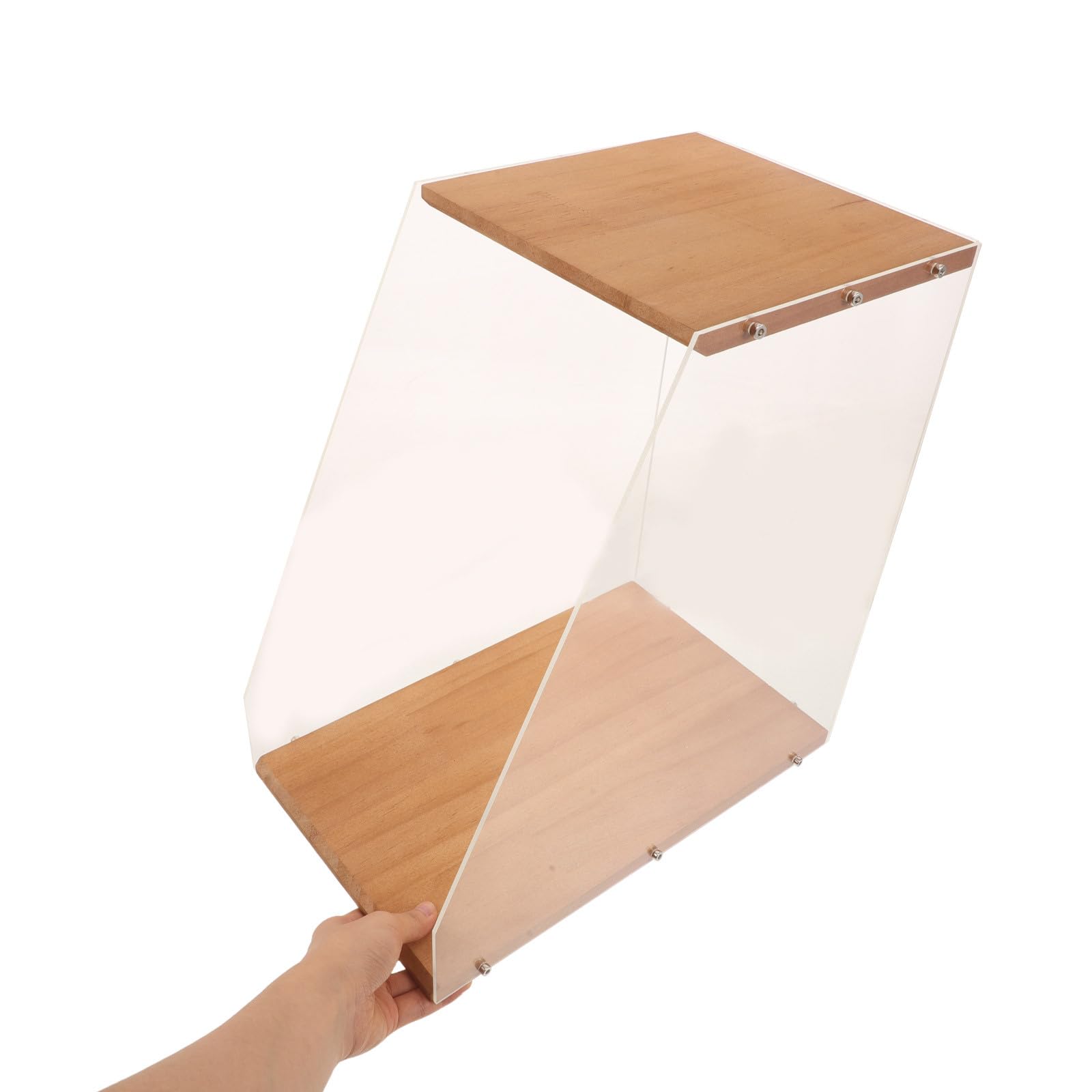 YARNOW Cassa in legno per la conservazione di dischi in vinile, espositore da tavolo per dischi, libri e cassette, contenitore a cubo per la tua preziosa collezione di album.