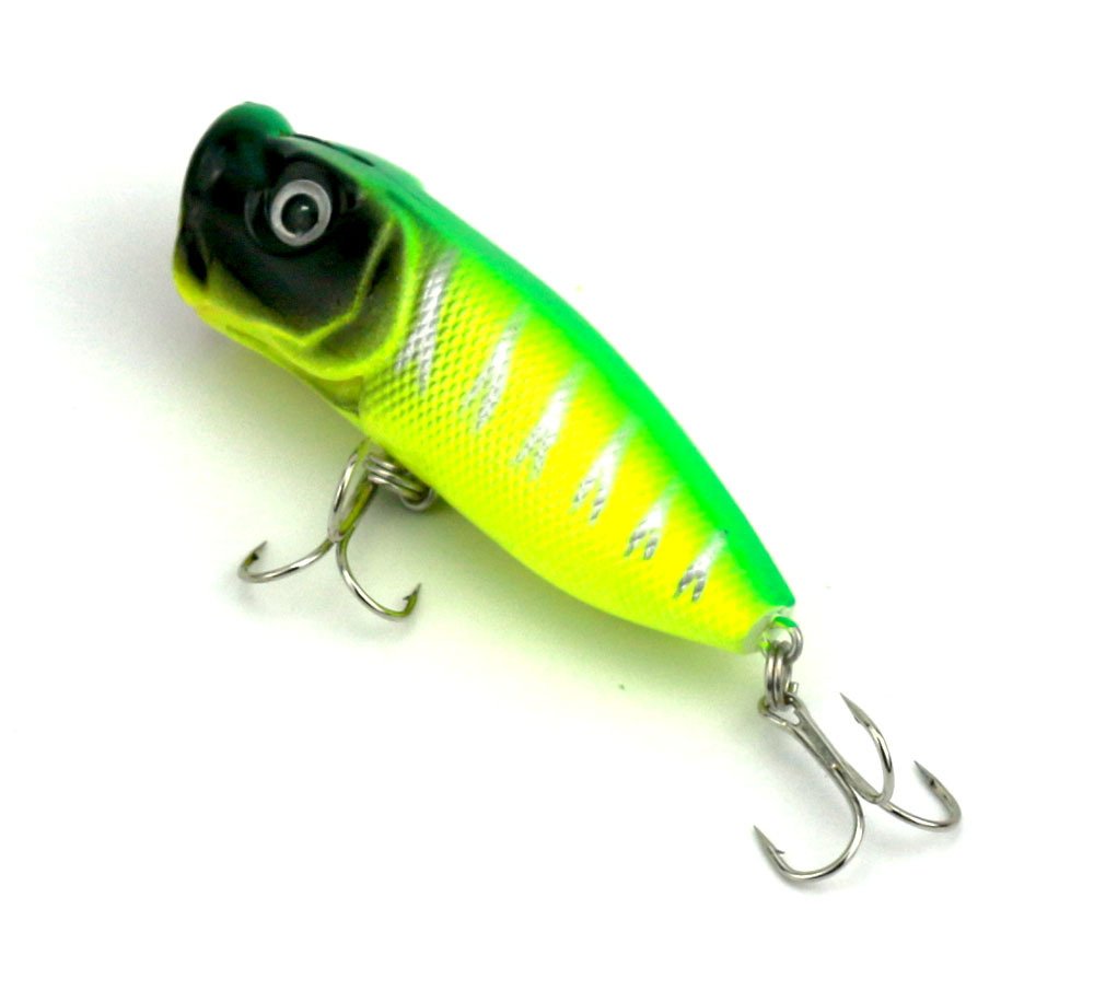6 pcs Popper flottant Leurre de 11,8 G6.5 cm artificielle Leurres de pêche kit 3d Pêche Yeux Popper Crankbait Vibe NE coule pour Leurre basse truite Doré Jaune Redfishsurface Topwater dur
