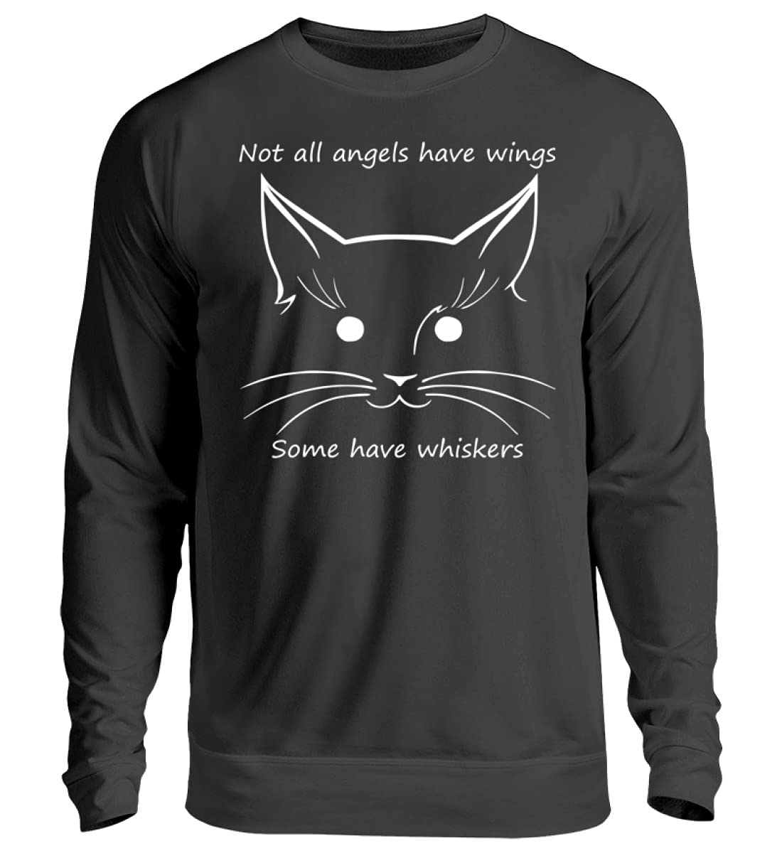 Pull Chat Ange noir sweat idéal pour vos weekends relax