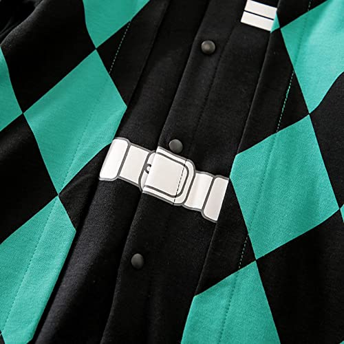 Newborn Baby Anime Jumpsuit Long Sleeve Cute Cartoon Toddler Cosplay Clothes Jumpsuit Set (Green, 6-9 Months)4