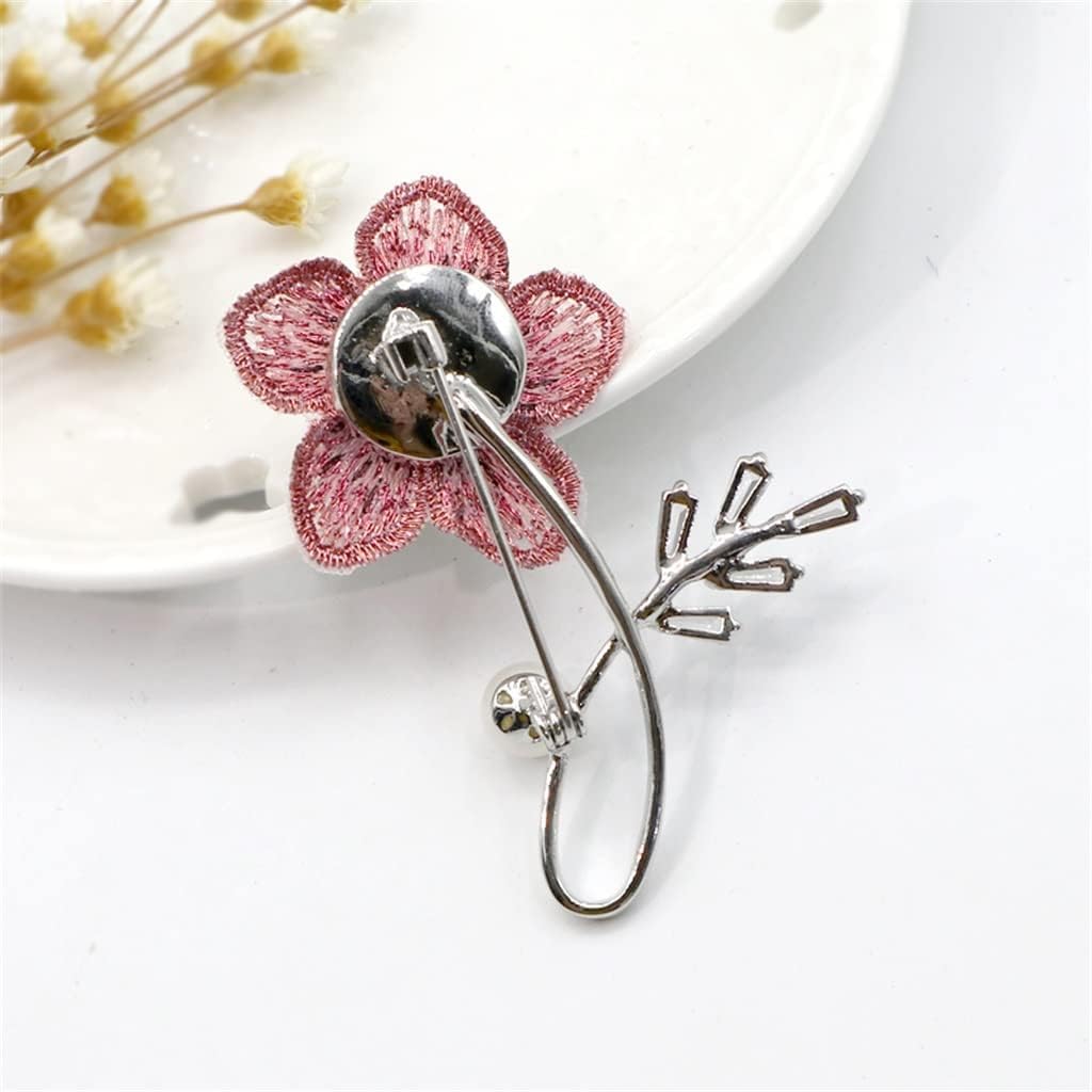 Embroidery Brooch Temperament Pin Pin Flower Corsage Spring Cardigan Female Pin Elegant Flower Accessories,A-Som bilden visar