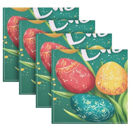 Servilletas de Tela Qilmy Happy Easter Set de 4 miniatura 1