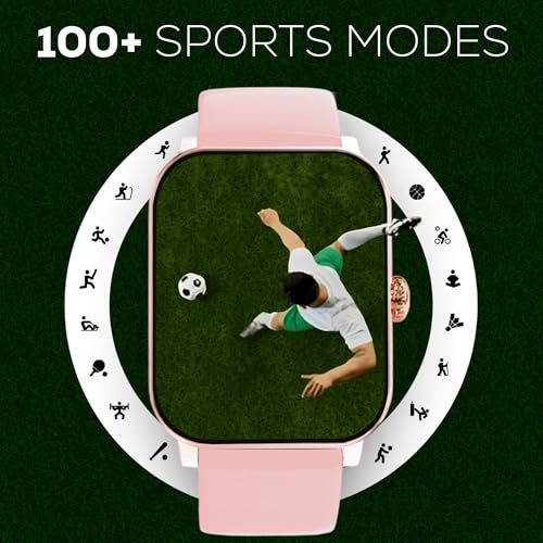 Image of PunnkFunnk Nexoro 2.01 inch Smartwatch for Men & Women Bluetooth Call, Heart Rate, SpO2, Sleep & 100+ Sports Modes, IP68 Waterproof, Compatible with Android & iPhone(Pink)