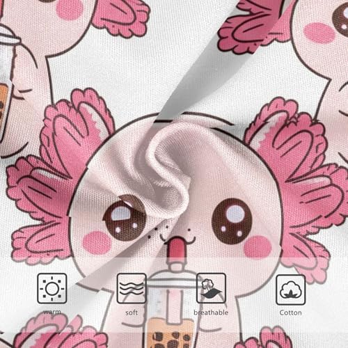 Girls Underwear Toddler 2t Cotton Panties Little Girl Animal Underpants Briefs Cute Beige Axolotls Pink Tea3