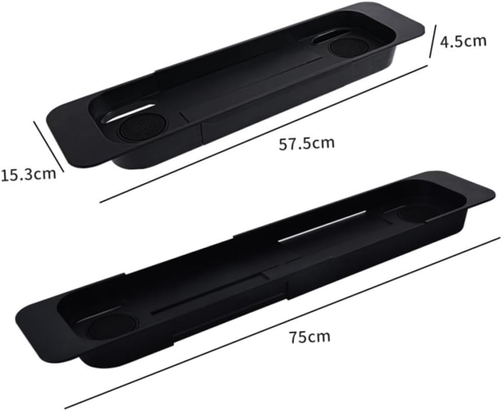 Garneck Telescopic Plastic Bathtub Tray Expandable Bath Storage Rack for Bathroom Accessories for Wine Books and Tablets Fits Standard Bathtubs