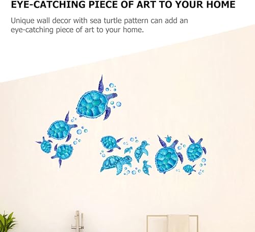 Miniatura 5 de Abaodam 1 juego de calcomanías de pared de tortuga marina, calcomanías de vinilo de tortuga, calcomanías subacuáticas del océano, animales con vista